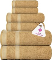NEW $55 Solitaire 6 Pieces Towel Set- Beige