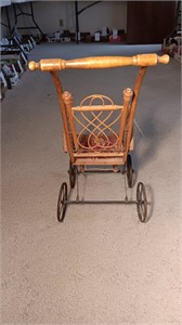 Wicker Victorian Doll Stroller.