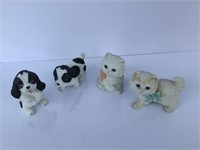 Lot of 4 Homco Figurines 2 Dogs & 2 Cats Vintage