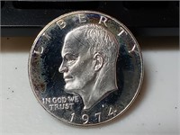 OF) 1974 s silver proof ike dollar