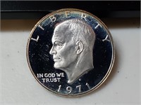 OF) 1971 s Silver proof Ike dollar