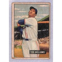 1951 Bowman Ted Williams Crease Free