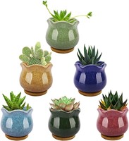 Succulent Plant Pots, 3.5 Inch 6 Pack