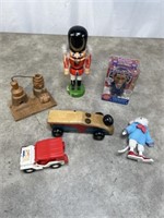 Political candy dispenser, nutcracker, wood toys,