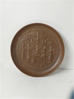 Antique Persian Repousse Copper Wall Plate U16B
