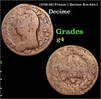 (1798-98) France 1 Decime Km-644.1 Grades g, good