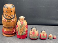 Japanese Nesting Dolls folk art Asian samurai