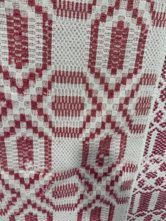 ANTIQUE PINK & WHITE JACQUARD WOVEN BLANKET