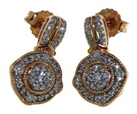 10kt Rose Gold Brilliant Diamond Earrings