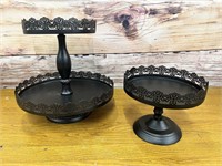 Black Two-Tier Cupcake Stand & Extra Stand