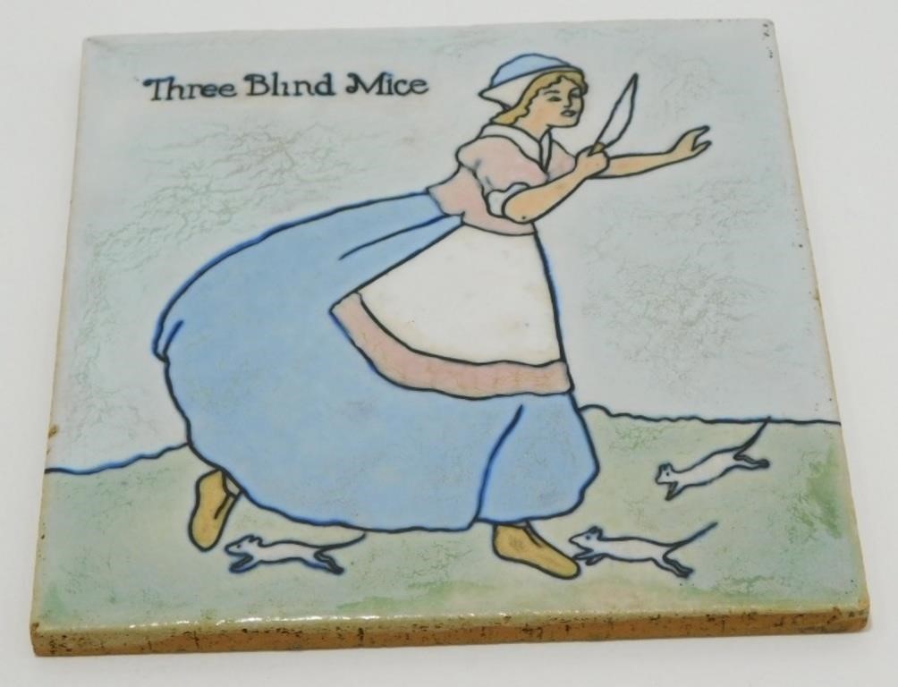 Antique Early 1900’s Faience “Three Blind Mice”