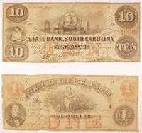 Pair of Southern Obsolete Notes