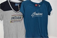 Two New Women's Indian Motorcycle T-Shirts Sz M