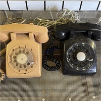 Pair of Vintage Rotary Desk Phones
