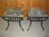 (2) Slate End Tables  24x24x24 inches