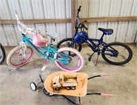 Kids Bikes, Dump Truck, Wheel Barrow