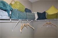 Mather Bath closet, baskets, pillows