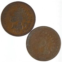 1873 (Open 3) & 1873 (Closed 3) Indian Cents