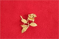 Gold rose broach pin