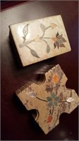 Stone Boxes with Green Flower
