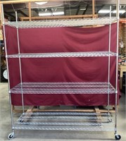 Large Welded Wire Rolling Shelving Unit