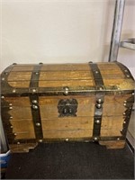 Older wooden treasure chest box 16 inches wide 11