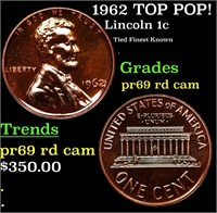 Proof 1962 Lincoln Cent TOP POP! 1c Graded pr69 rd