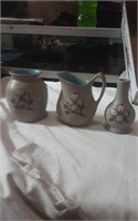 Pigeon forge pottery Sugar & Creamer & Vase