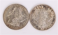 Coin (2) Morgan Silver Dollars 1901-S in Fine
