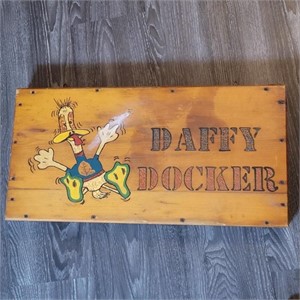 DAFFY DOCKER WOOD SIGN 25" x 12"