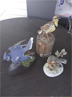 bird music box figurine and decanter