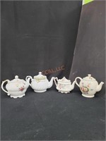 Lot of 4 Fine China Teapots (one is musical)