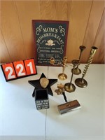 Brass Candlesticks / Signs