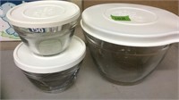 3 PC PAMPERED CHEF MEASURING CONTAINERS W/ LIDS