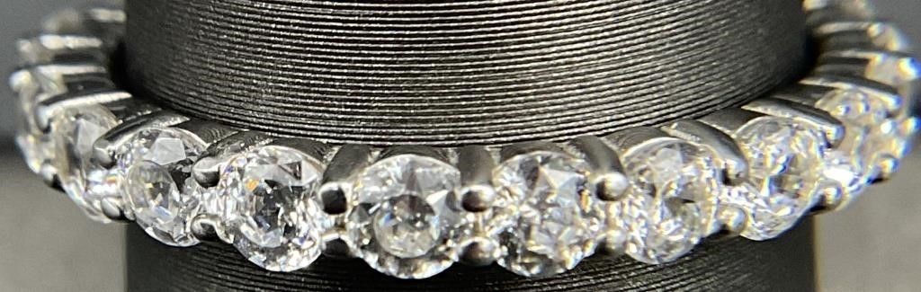 Sterling CZ Eternity Ring, Sz 8