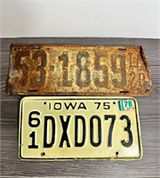 Vintage Iowa License Plates