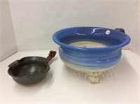 footed ceramic strainer/ bowl and soup bowl