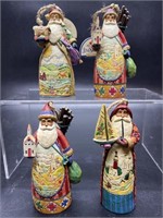 (4) Jim Shore Santa Ornaments