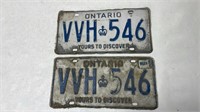 Ontario license plate set