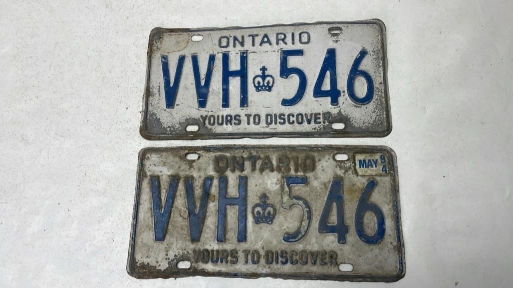 Ontario license plate set
