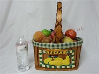 Handled Basket w/ Festive Sugared Artificial Fruit
