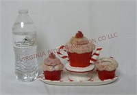 Cupcake Tea Set ~ Tray, Pot, Sugar & Creamer