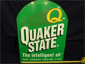QUAKER STATE METAL SIGN - DOUBLE SIDED