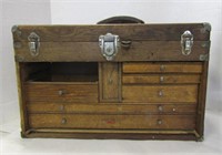 Vintage Machinist's Oak Tool Box