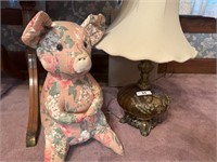 Retro Style Lamp and Cloth Pig
