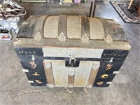 Antique Camelback steamer trunk 28 inches wide