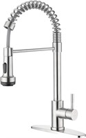 Nickel Kitchen Faucet with Pull Down Sprayer