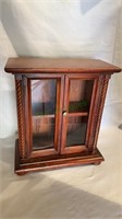 Small antique display cabinet with two glass