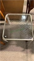 Small square glass top patio table - lightweight