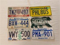 License Plates Florida, Kentucky (2) Washington (2